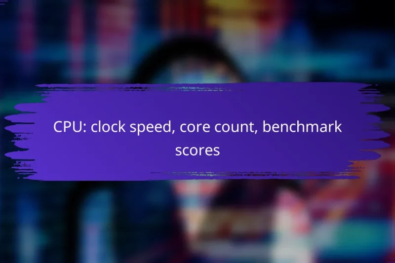 CPU: clock speed, core count, benchmark scores