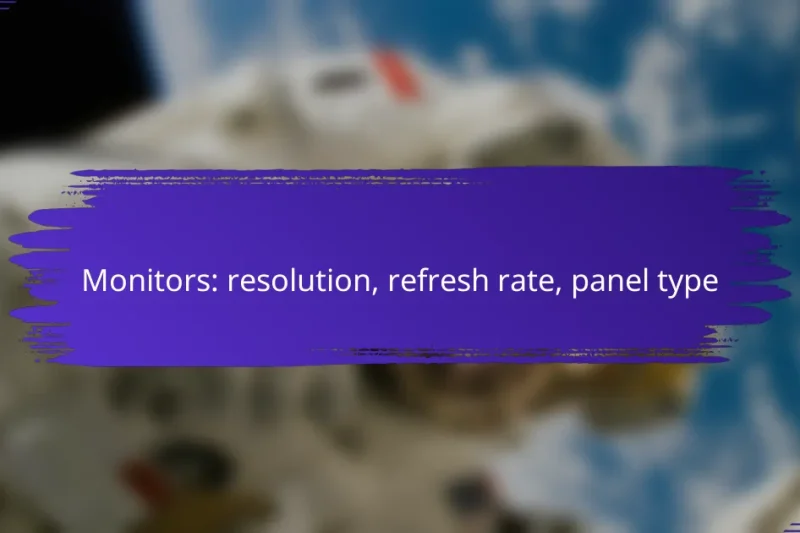 Monitors: resolution, refresh rate, panel type