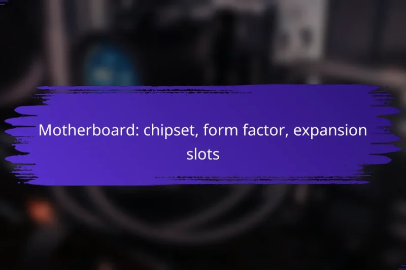 Motherboard: chipset, form factor, expansion slots