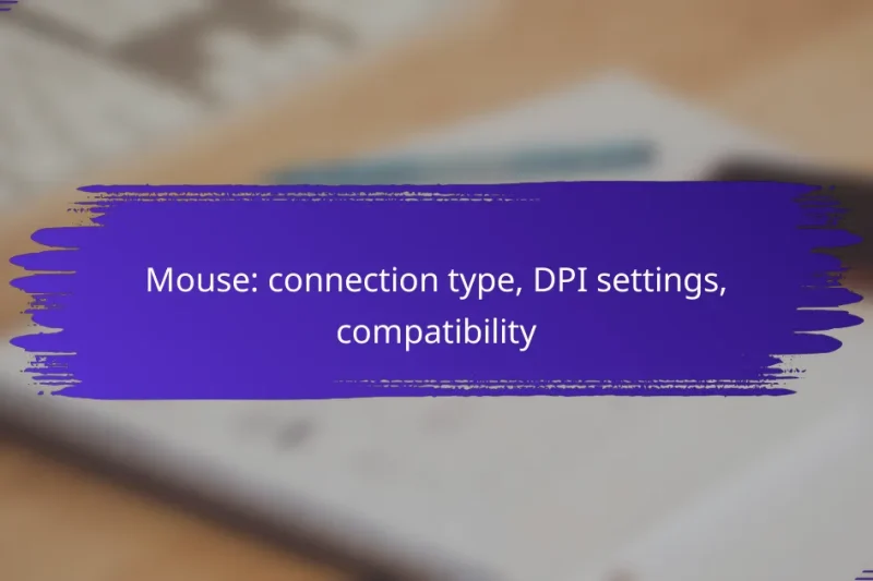 Mouse: connection type, DPI settings, compatibility