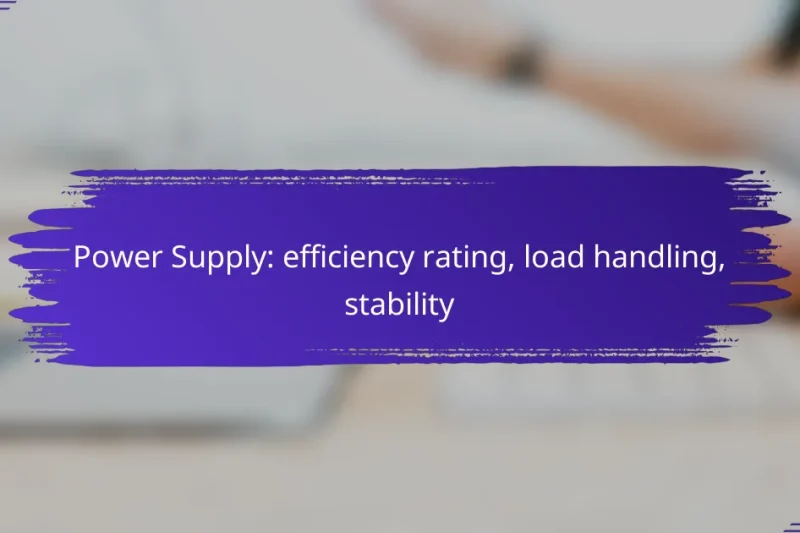Power Supply: efficiency rating, load handling, stability