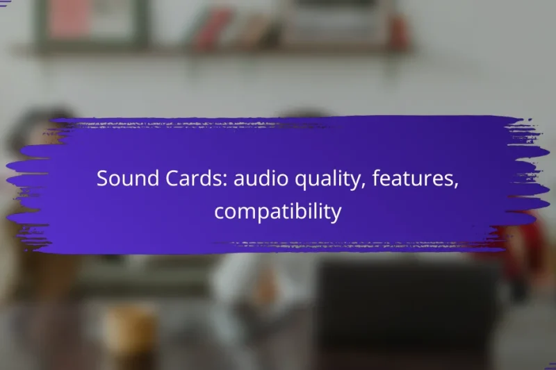 Sound Cards: audio quality, features, compatibility