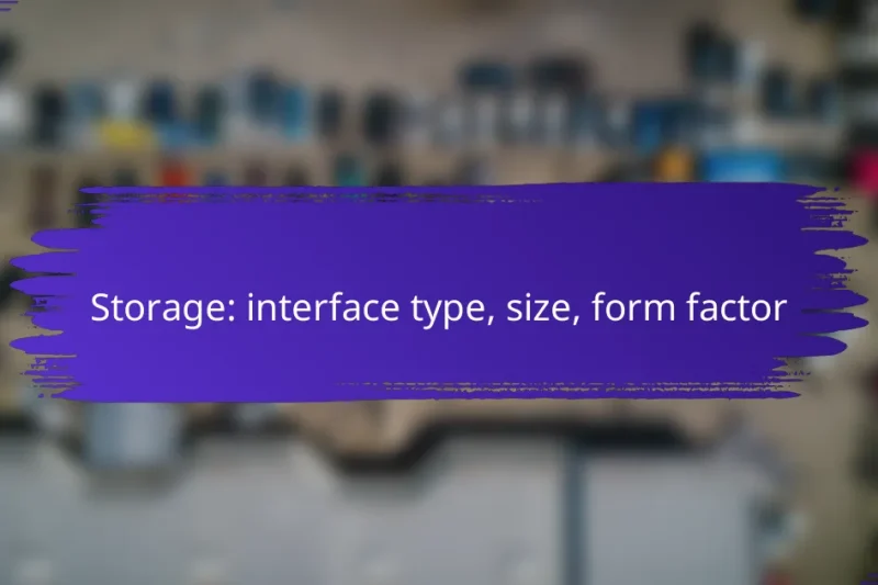 Storage: interface type, size, form factor