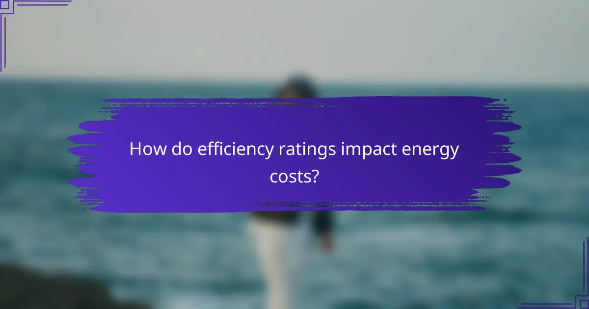 How do efficiency ratings impact energy costs?