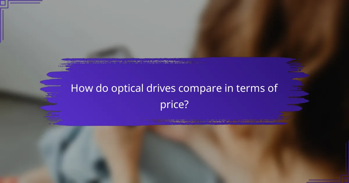 How do optical drives compare in terms of price?