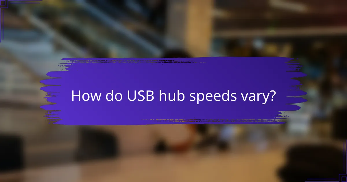 How do USB hub speeds vary?