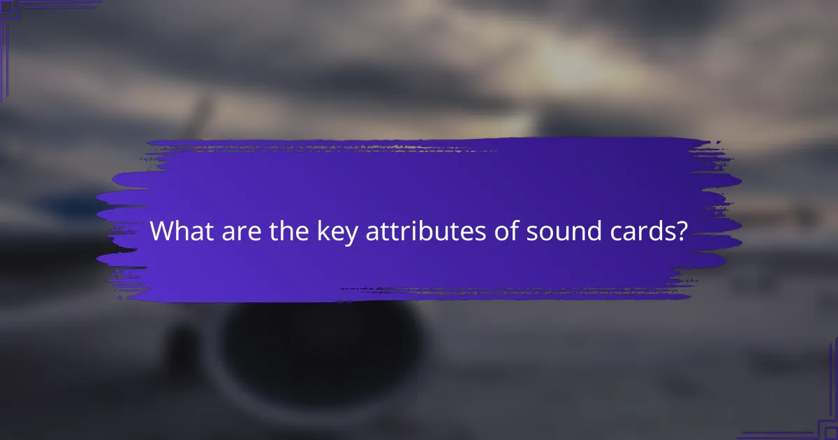 What are the key attributes of sound cards?